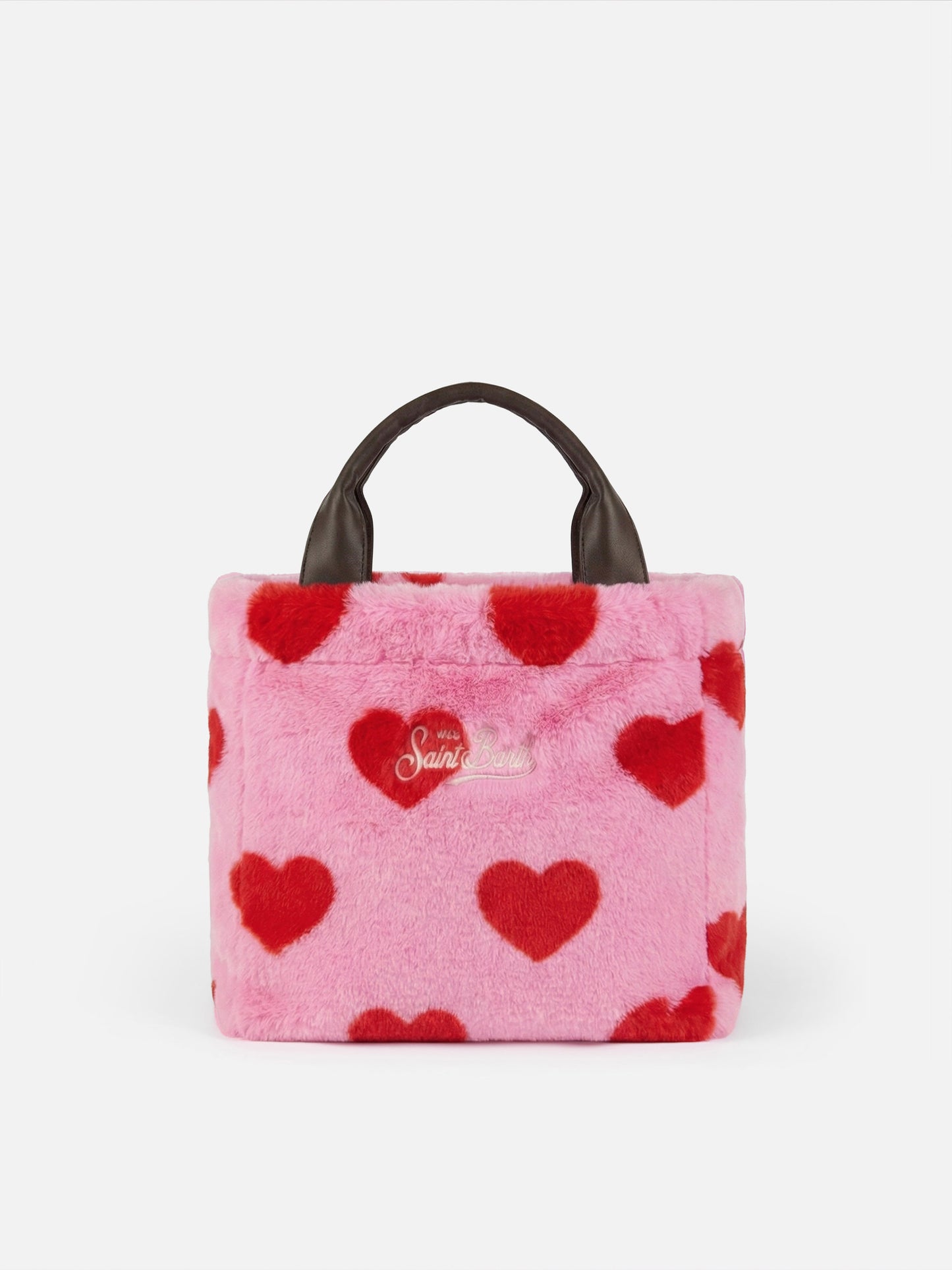 Colette Soft faux fur bag with heart print
