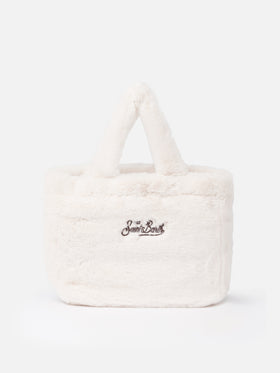 Colette white furry soft handbag - MC2 Saint Barth