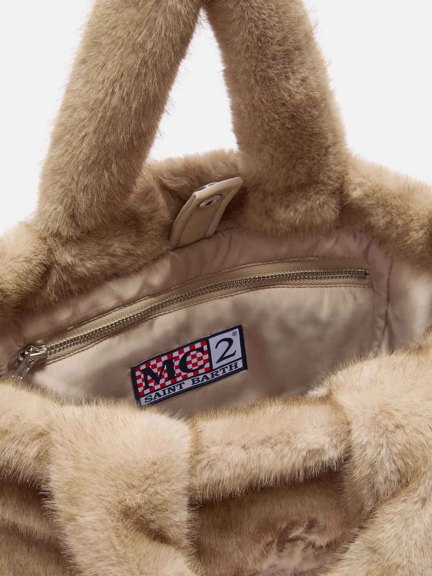 Colette Soft Handtasche aus beigem Kunstfell