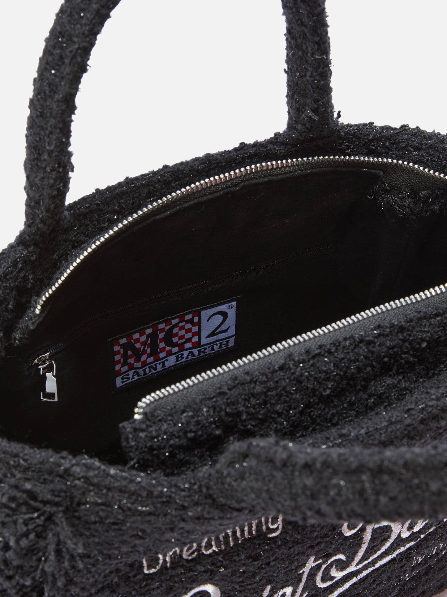 Colette Tweed Handbag in black wool blend