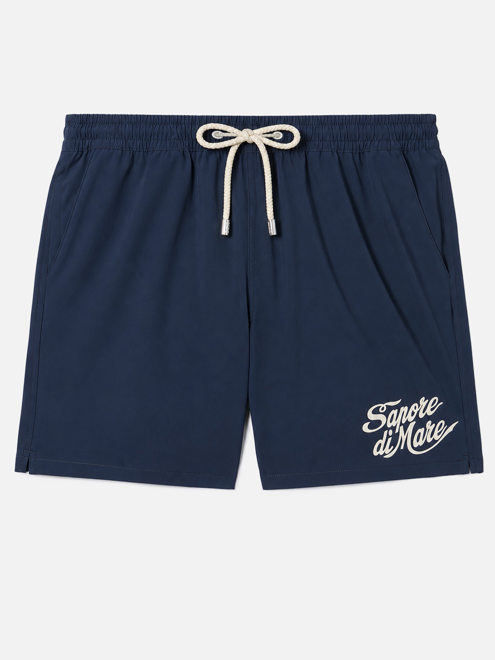 Navy blue Comfort swim shorts with Sapore di Mare embroidery