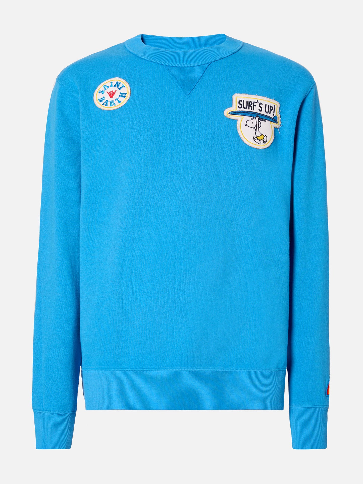 Man crewneck cotton fleece sweatshirt Cooper with embroidery