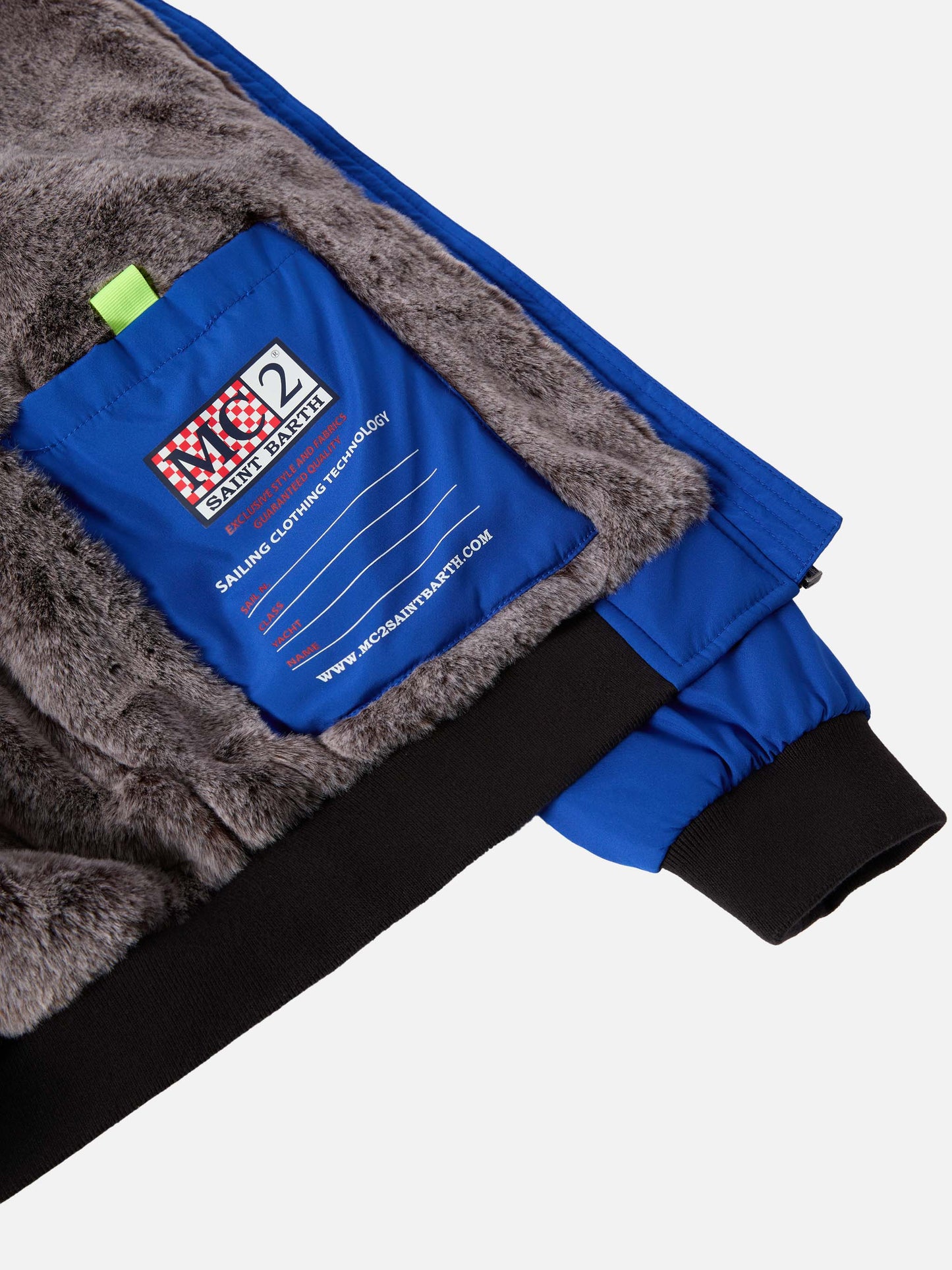 Bomber bluette Country Jr con interno in pelliccia