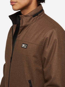 Wooly brown bomber jacket Country with teddy lining - MC2 Saint Barth