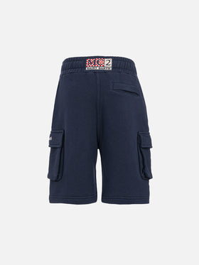 Cargy navy blue bermuda cargo pants - MC2 Saint Barth