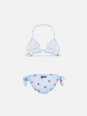 Cris classic triangle bikini with starfish and striped print - MC2 Saint Barth