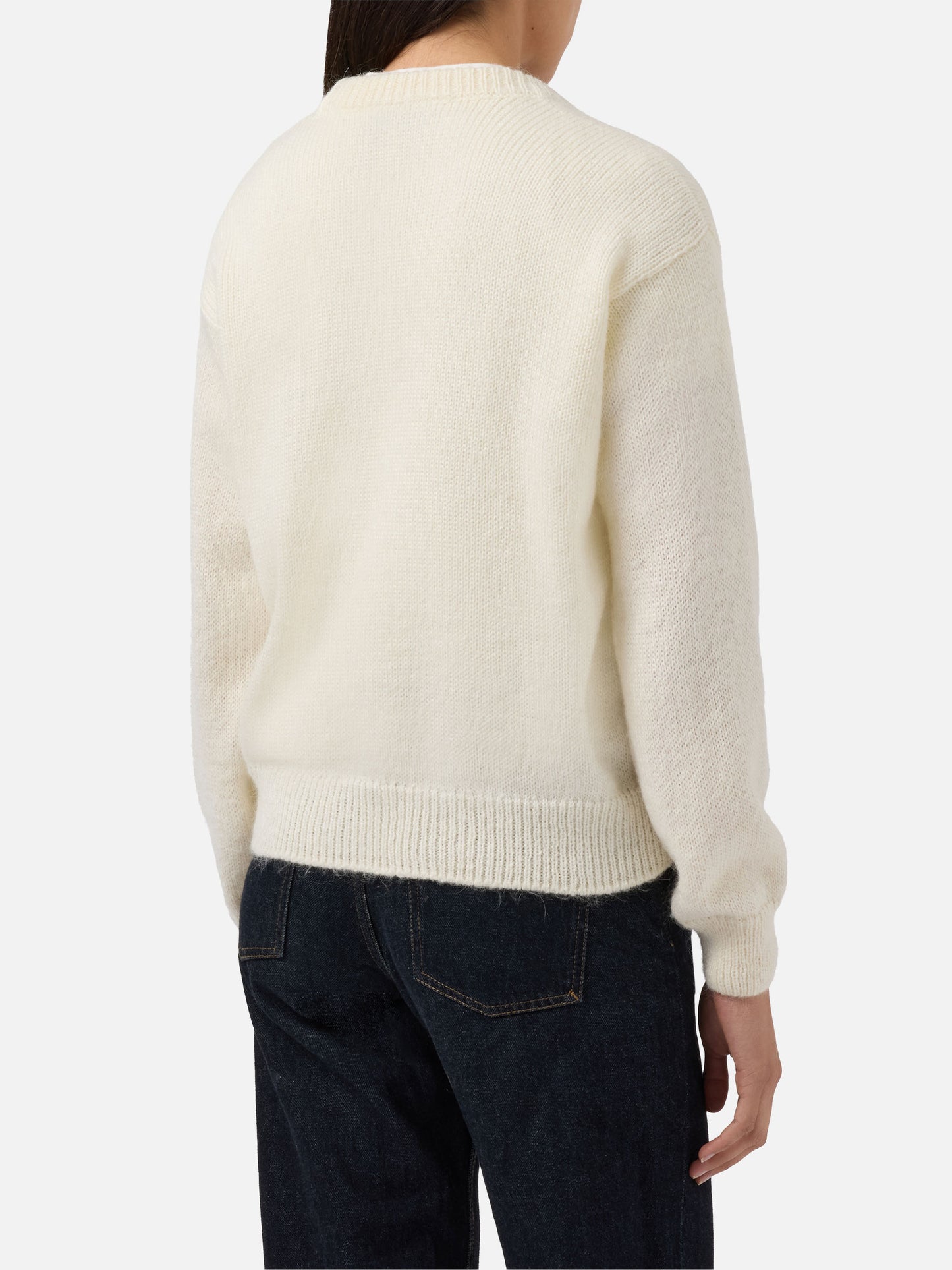 Danya alpaca-blend sweater in white with St. Moritz jacquard