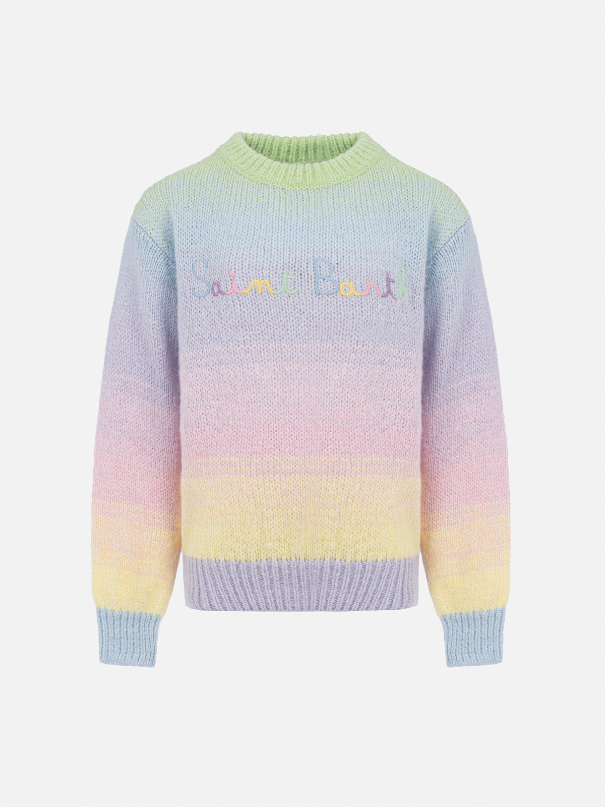 Girl multicolor striped crewneck sweater Danya - MC2 Saint Barth