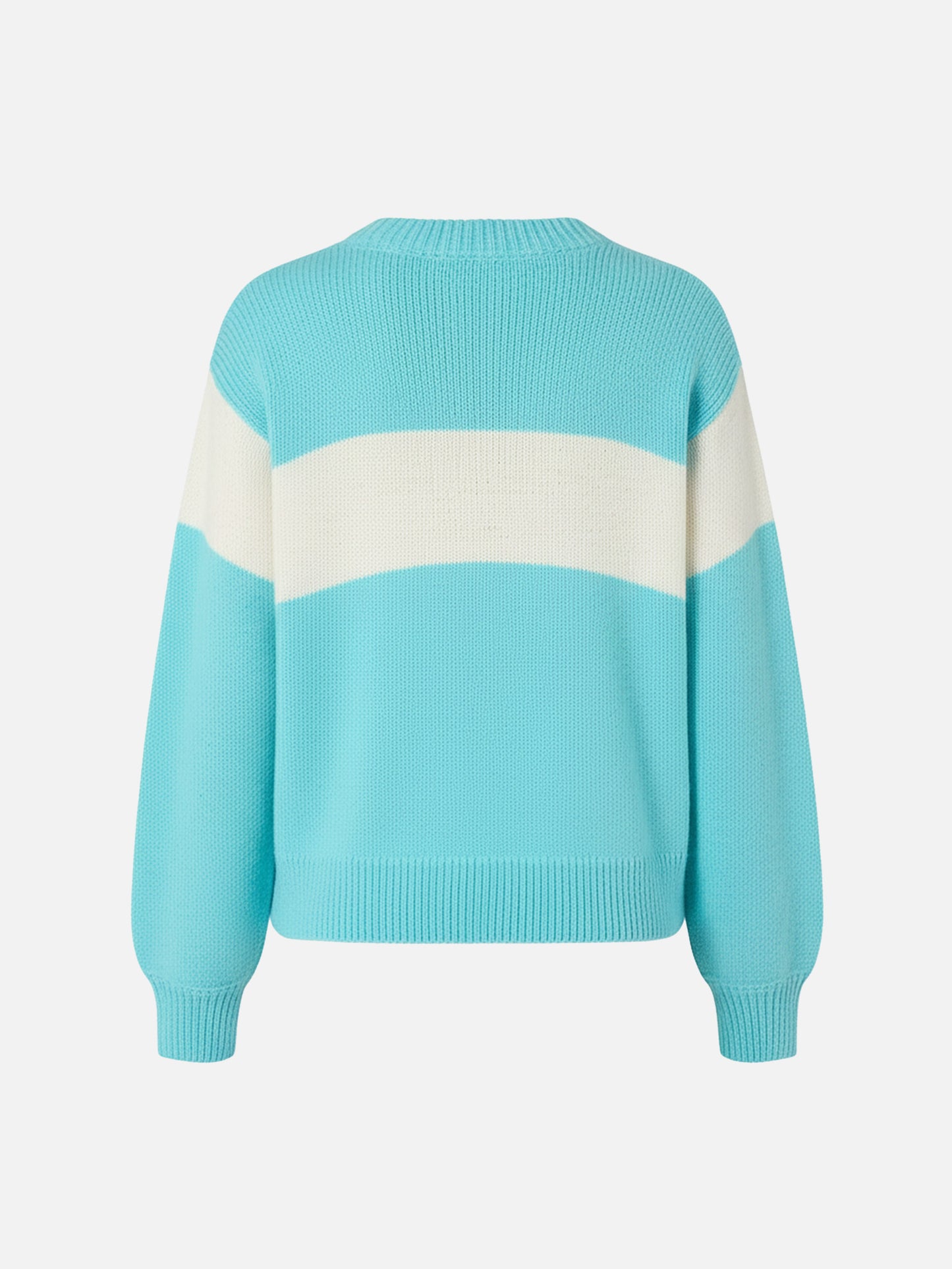 Pinkfarbenes Danya-Rundhalsband mit Apres-Ski-Lurex-Jacquard