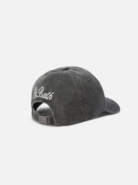 Davis Baseball Cap in denim with “My life is complicated” embroidery