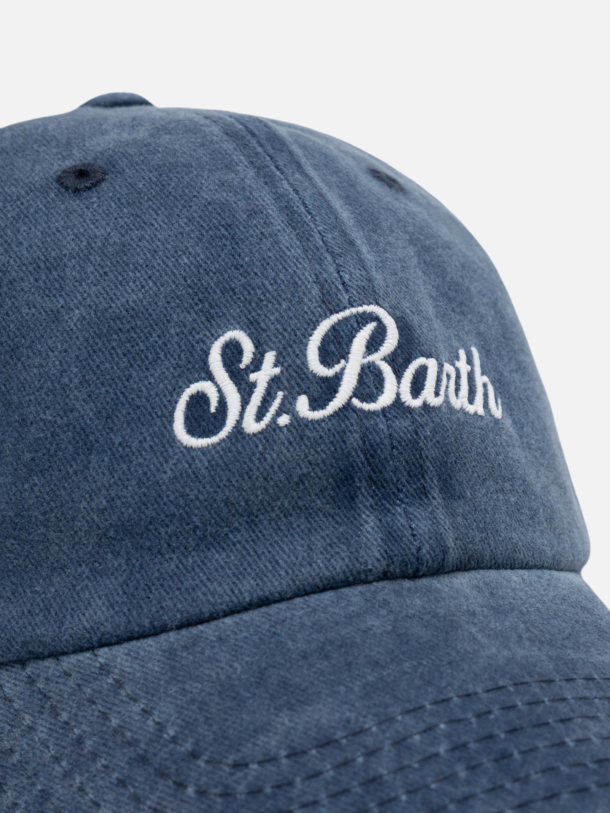 Davis navy blue denim Ball Cap with St. Barth embroidery - MC2 Saint Barth