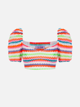 Woman raschel knit cropped top - MC2 Saint Barth