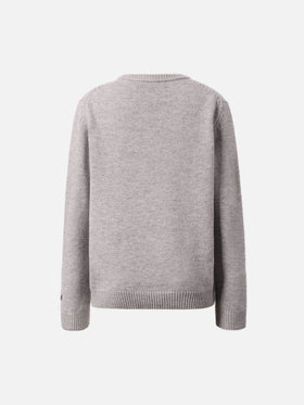 Sweater Douglas in cashmere blend with Woodstock print and Vado dai Nonni embroidery | PEANUTS SPECIAL EDITION