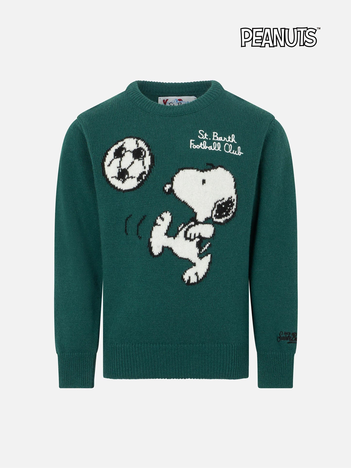 Boy crewneck sweater with Snoopy football jacquard | SNOOPY - PEANUTS™ SPECIAL EDITION