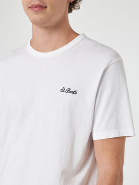 Man white cotton jersey t-shirt Dover with St. Barth embroidery - MC2 Saint Barth