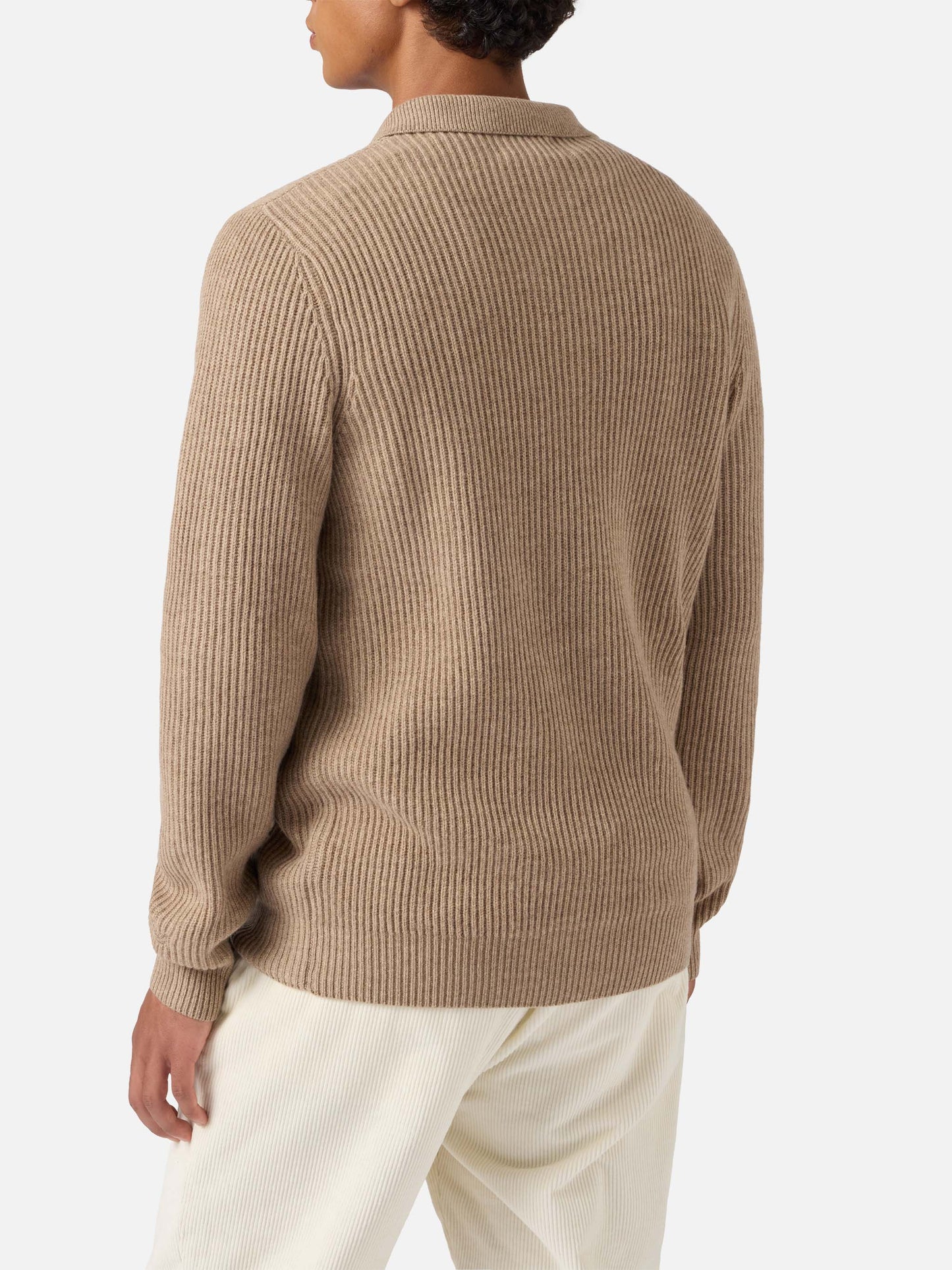 Polo in maglia Downing in lana kaki