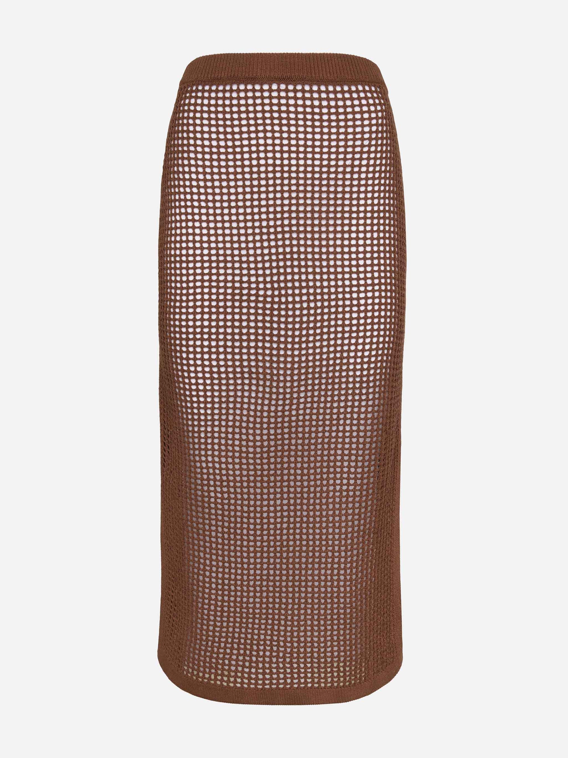 Darline brown crochet midi skirt - MC2 Saint Barth