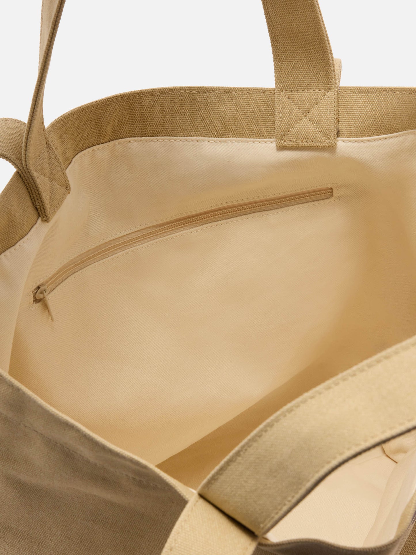Essential Beach beigefarbene Tote Bag aus Baumwolle mit gesticktem Logo