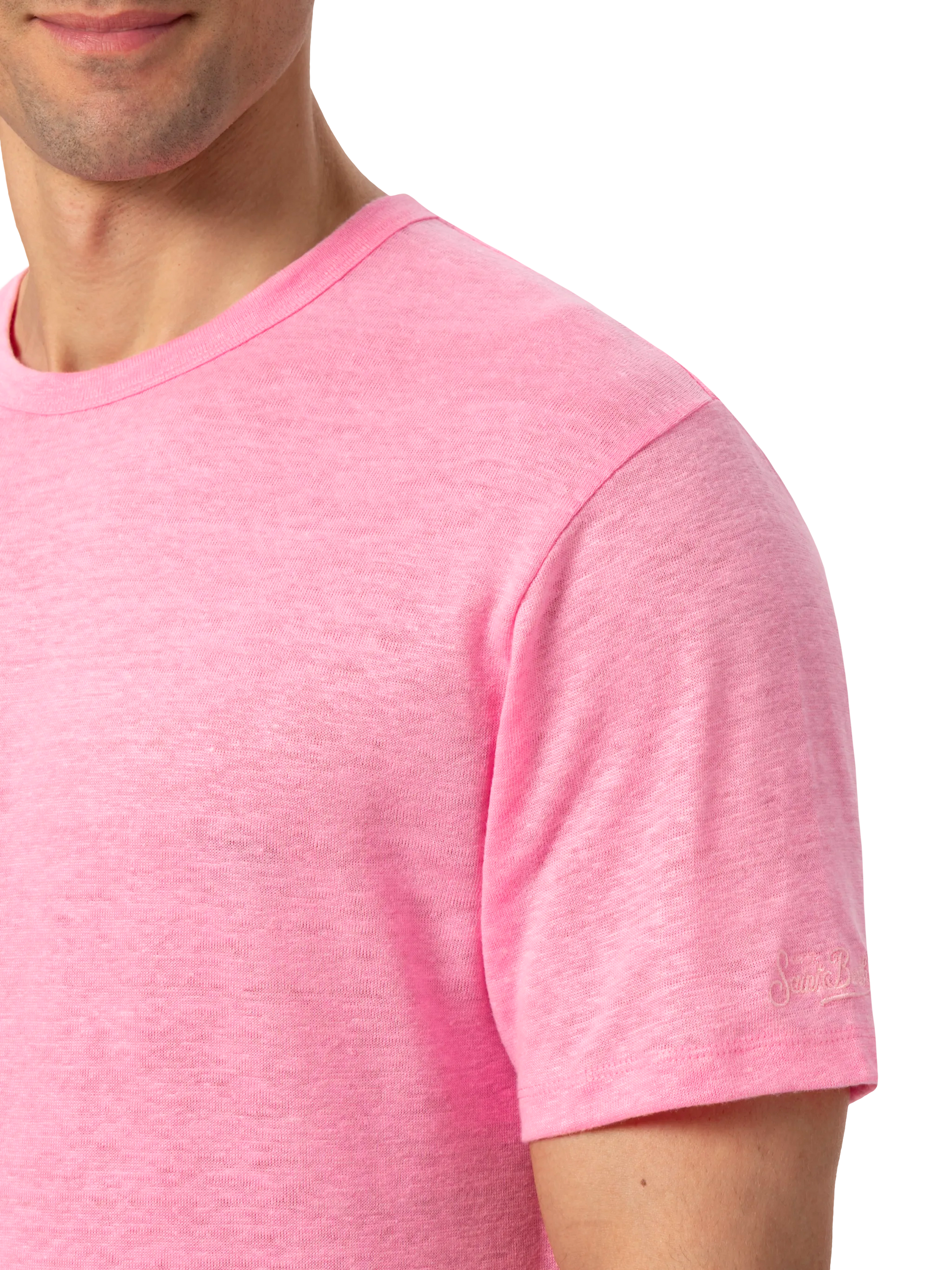 Bubble pink linen jersey t-shirt Ecstasea - MC2 Saint Barth