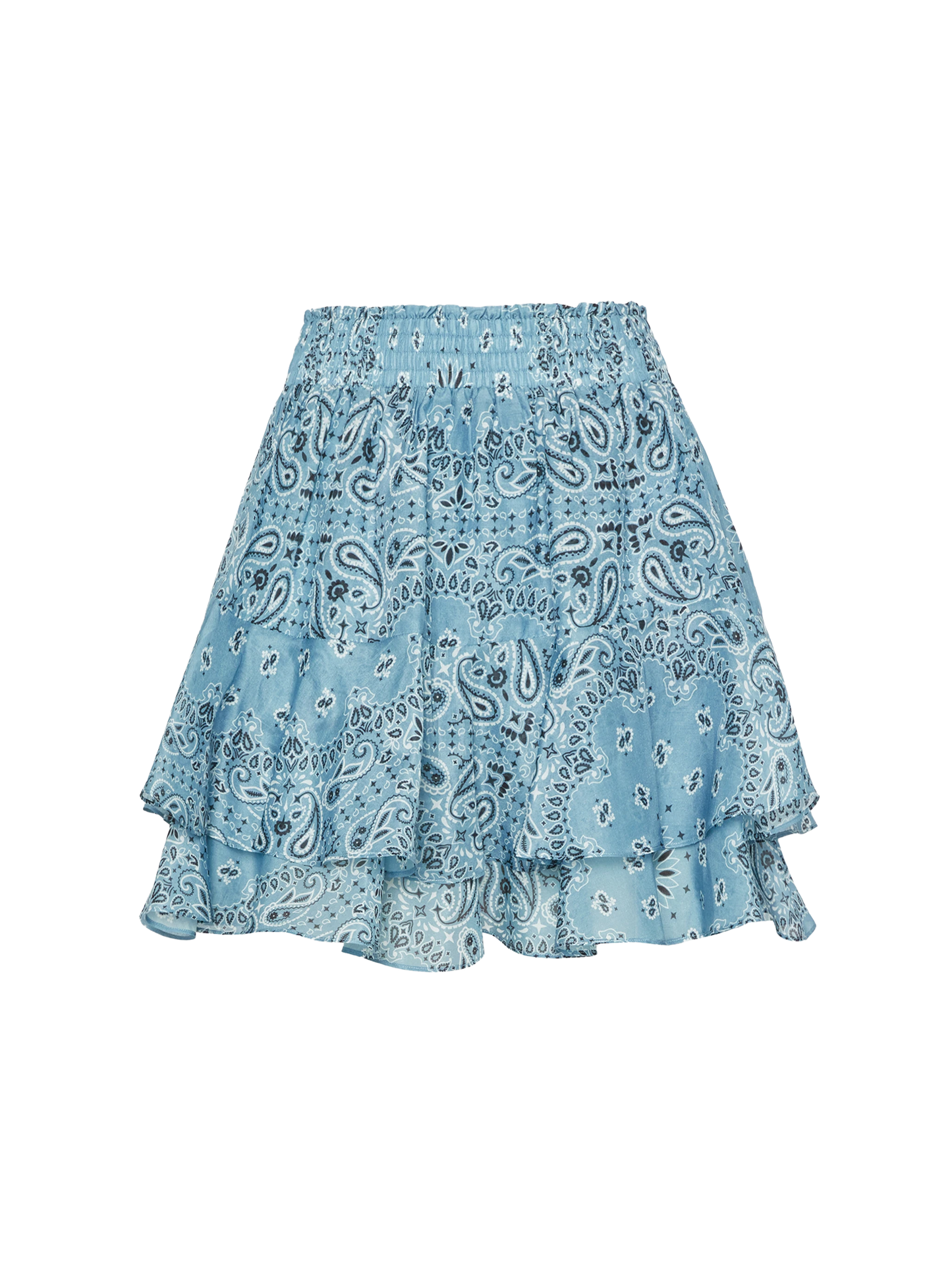 Eivissa ruffled mini skirt in silk voile with bandanna print - MC2 Saint Barth