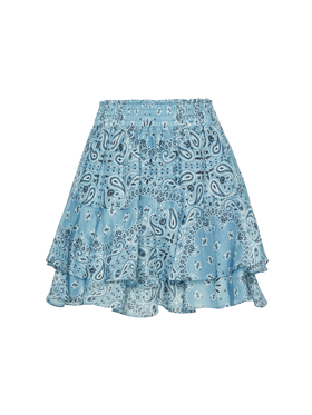 Eivissa ruffled mini skirt in silk voile with bandanna print - MC2 Saint Barth