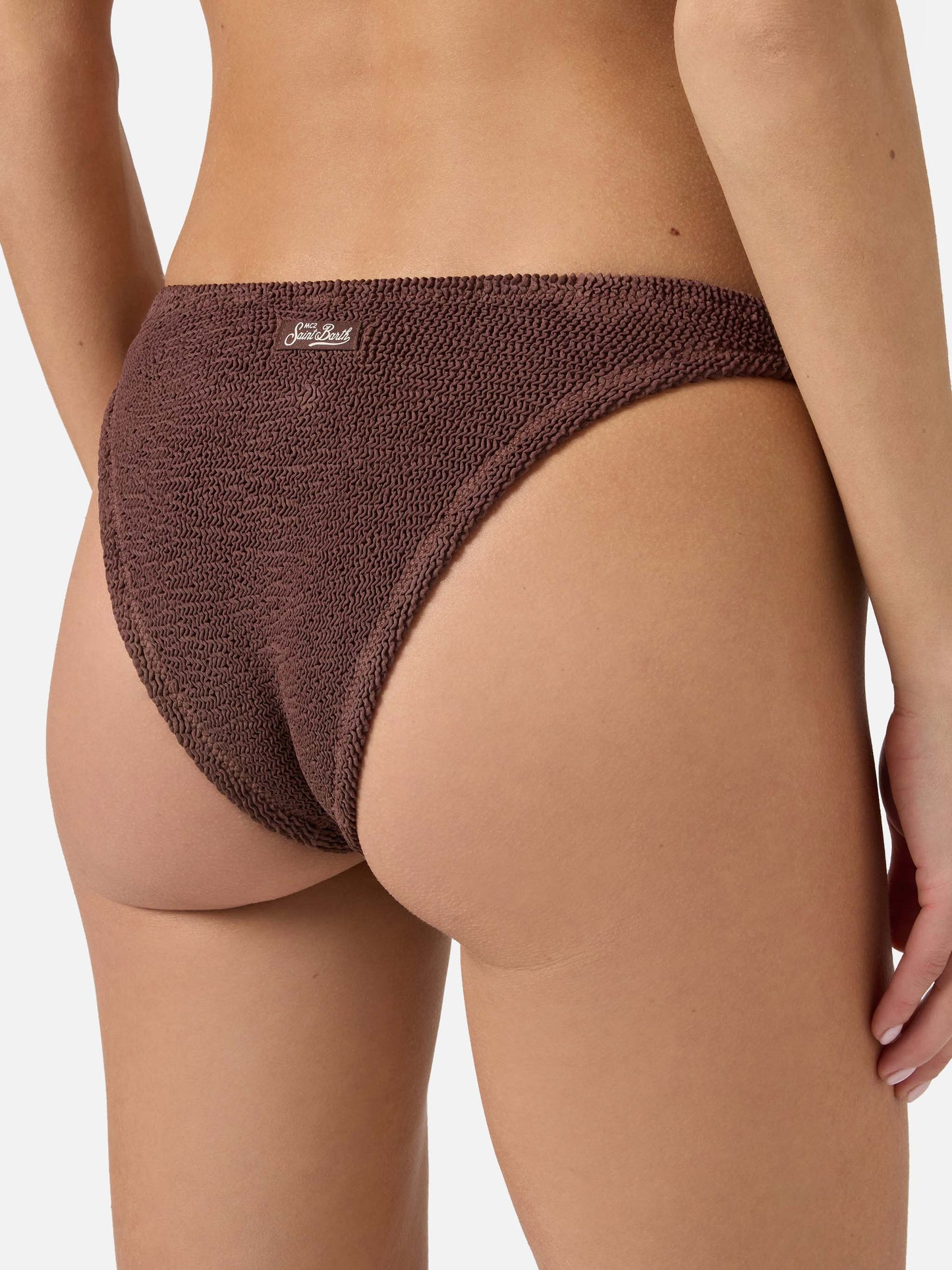 Slip mare classico Elise in crinkle marrone