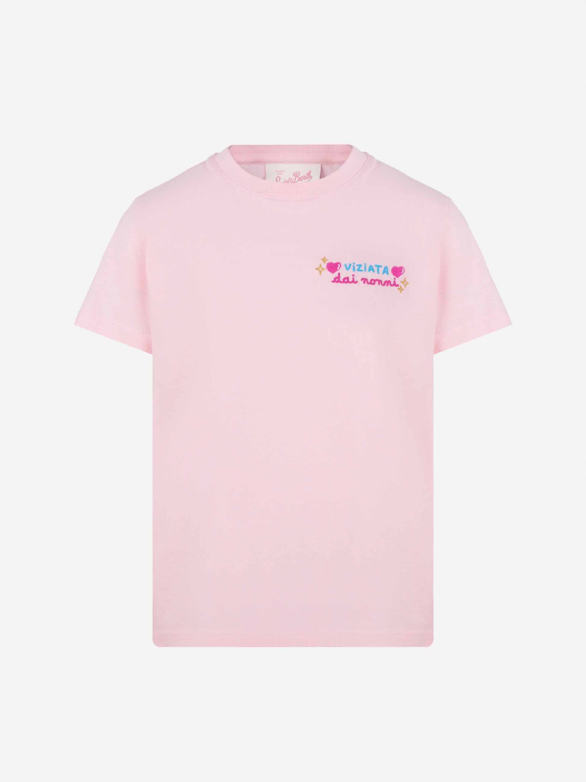 Elly cotton jersey crewneck t-shirt with Vado dai Nonni embroidery - MC2 Saint Barth