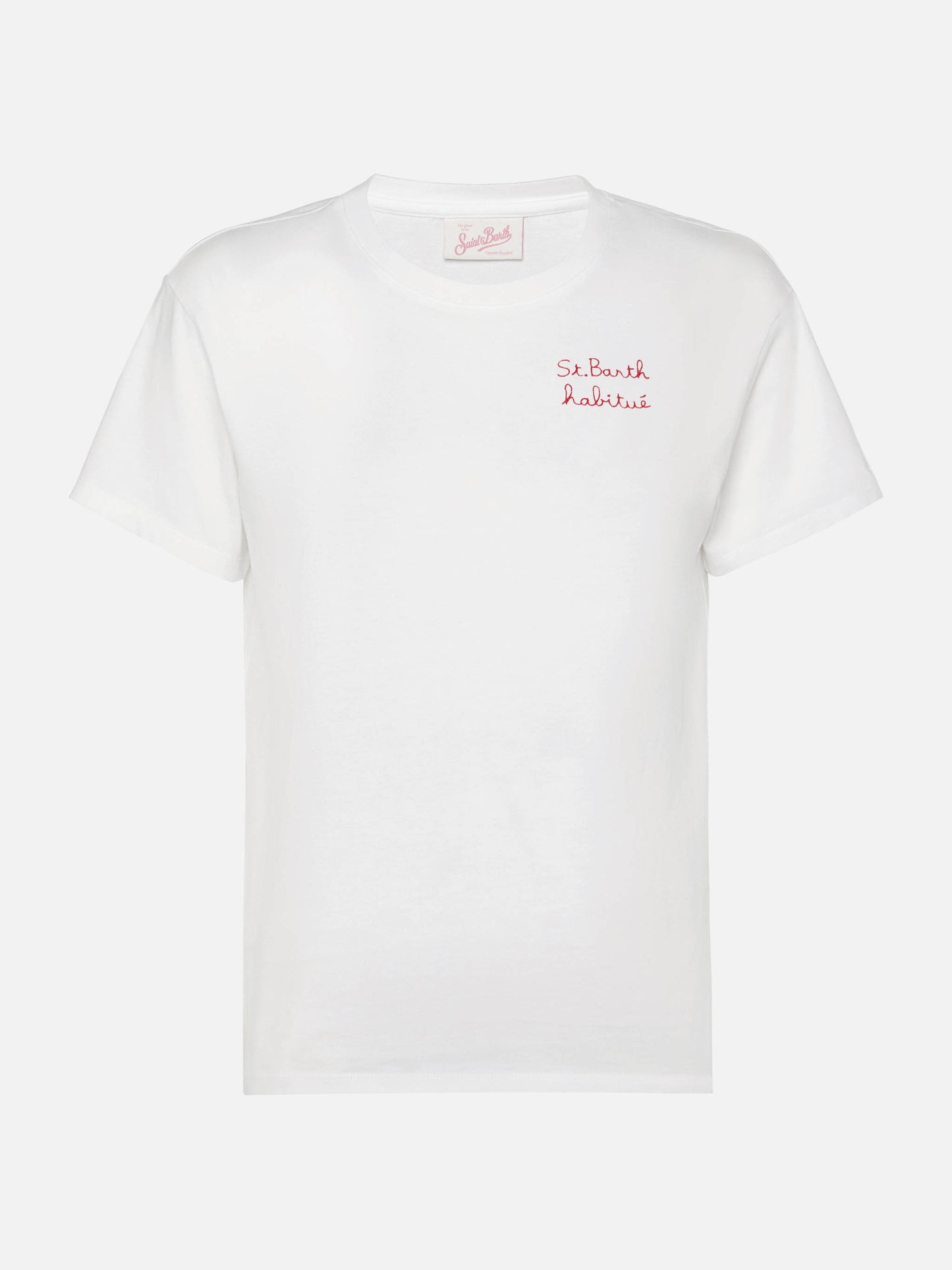 Emilie cotton t-shirt with St. Barth habituè embroidery