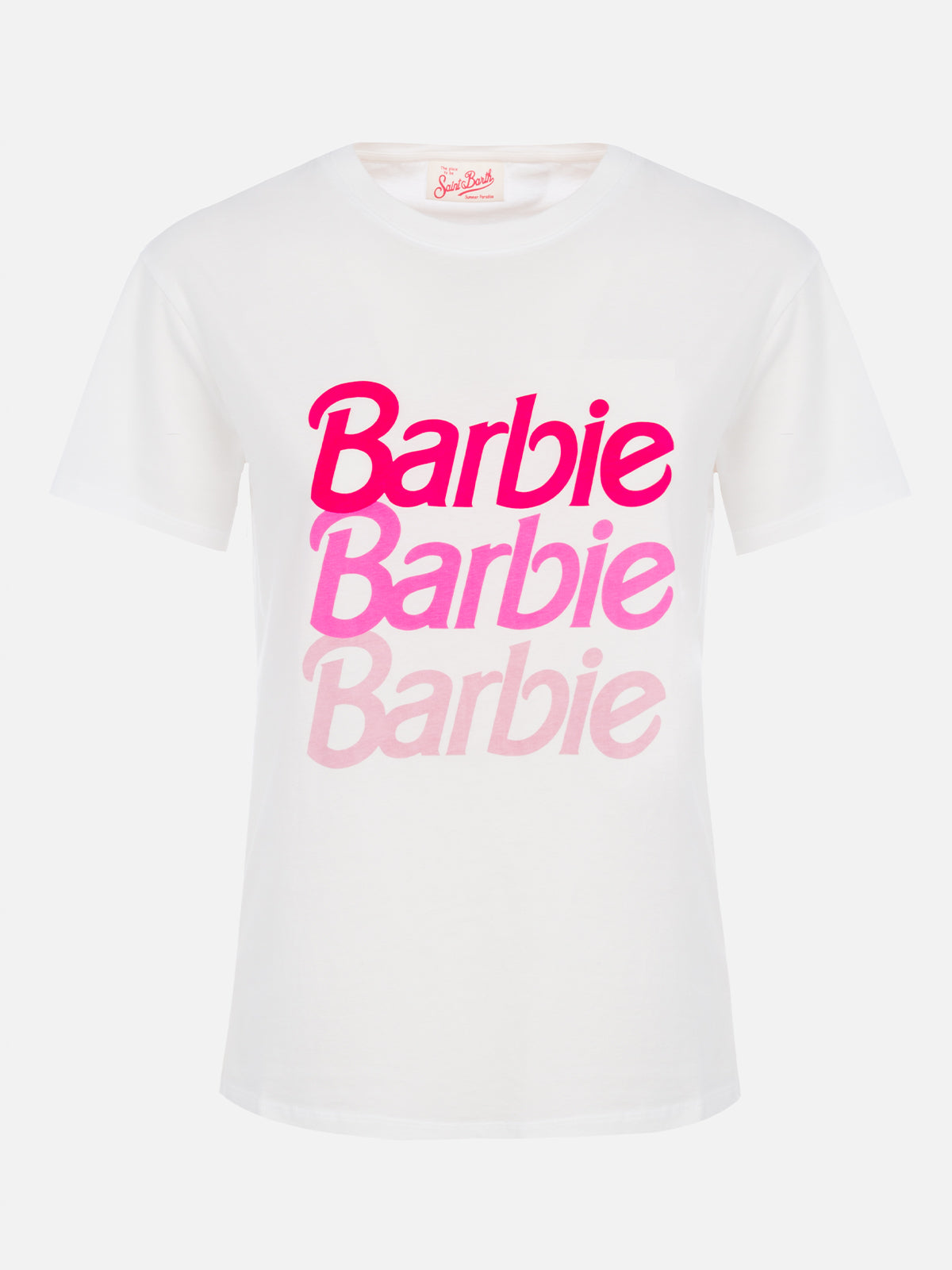 Woman cotton jersey crewneck t-shirt Emilie with Barbie logo print | BARBIE SPECIAL EDITION