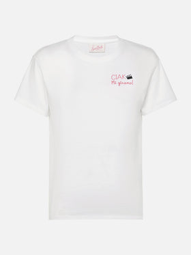 T-shirt Emilie in cotone con ricamo Ciak mi girano