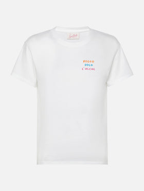 Emilie cotton t-shirt with Reggo solo alcool embroidery