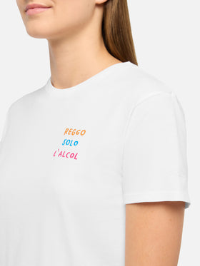 Emilie cotton t-shirt with Reggo solo alcool embroidery