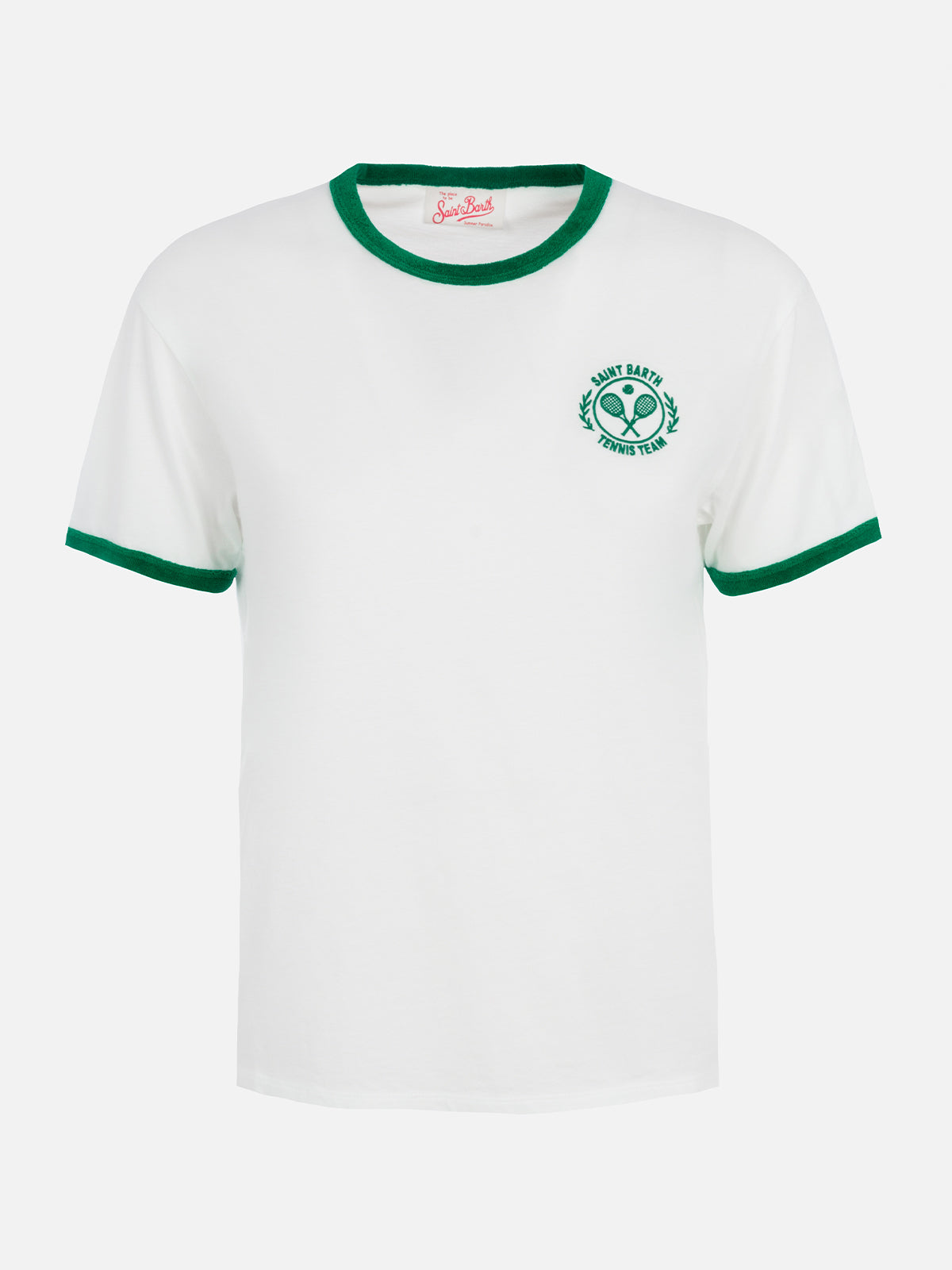 Woman cotton jersey crewneck t-shirt Emilie with terry details - MC2 Saint Barth