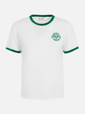Woman cotton jersey crewneck t-shirt Emilie with terry details - MC2 Saint Barth