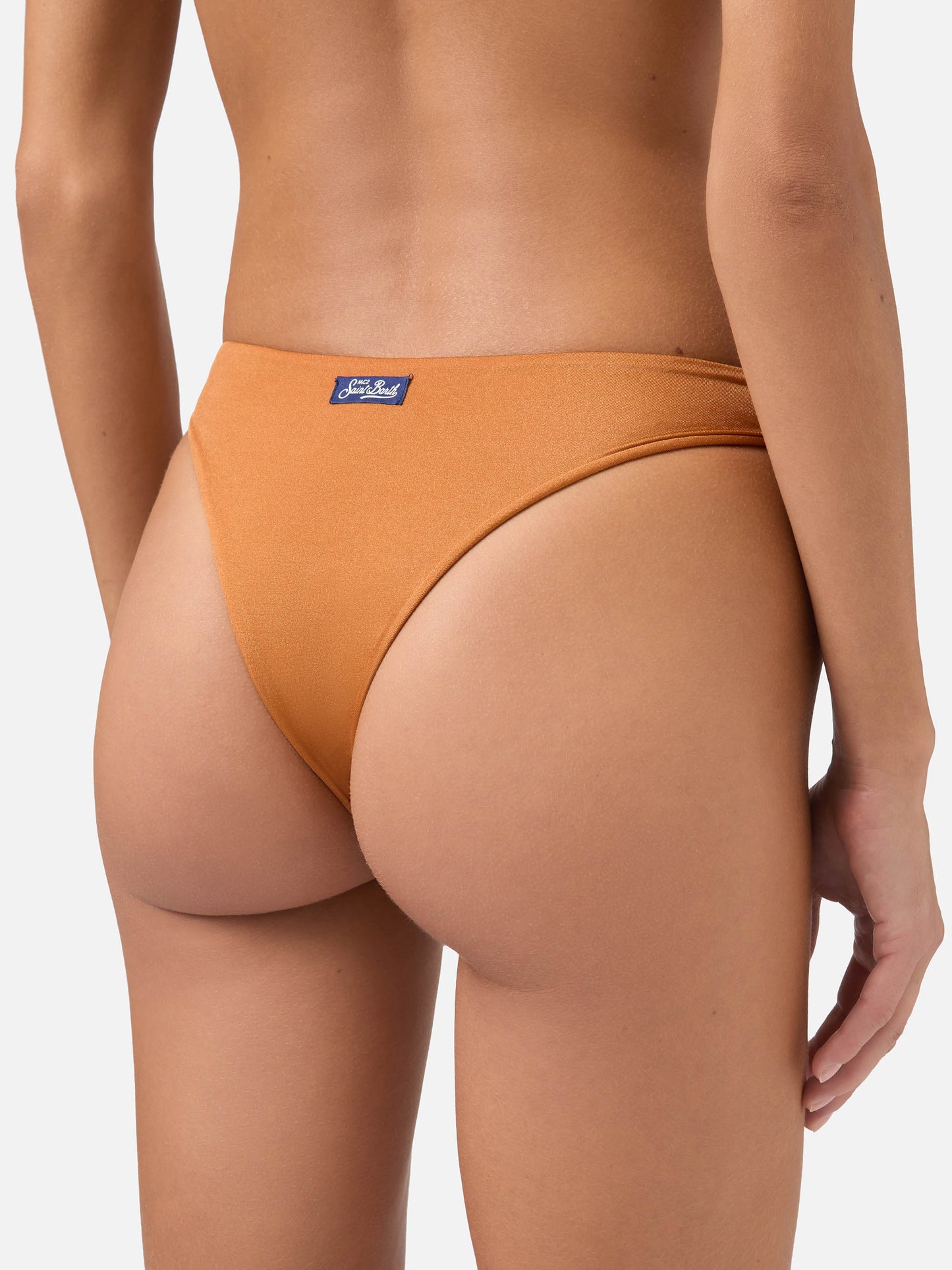 Bralette bikini Juca Evelyn with loop in shiny ochre yellow