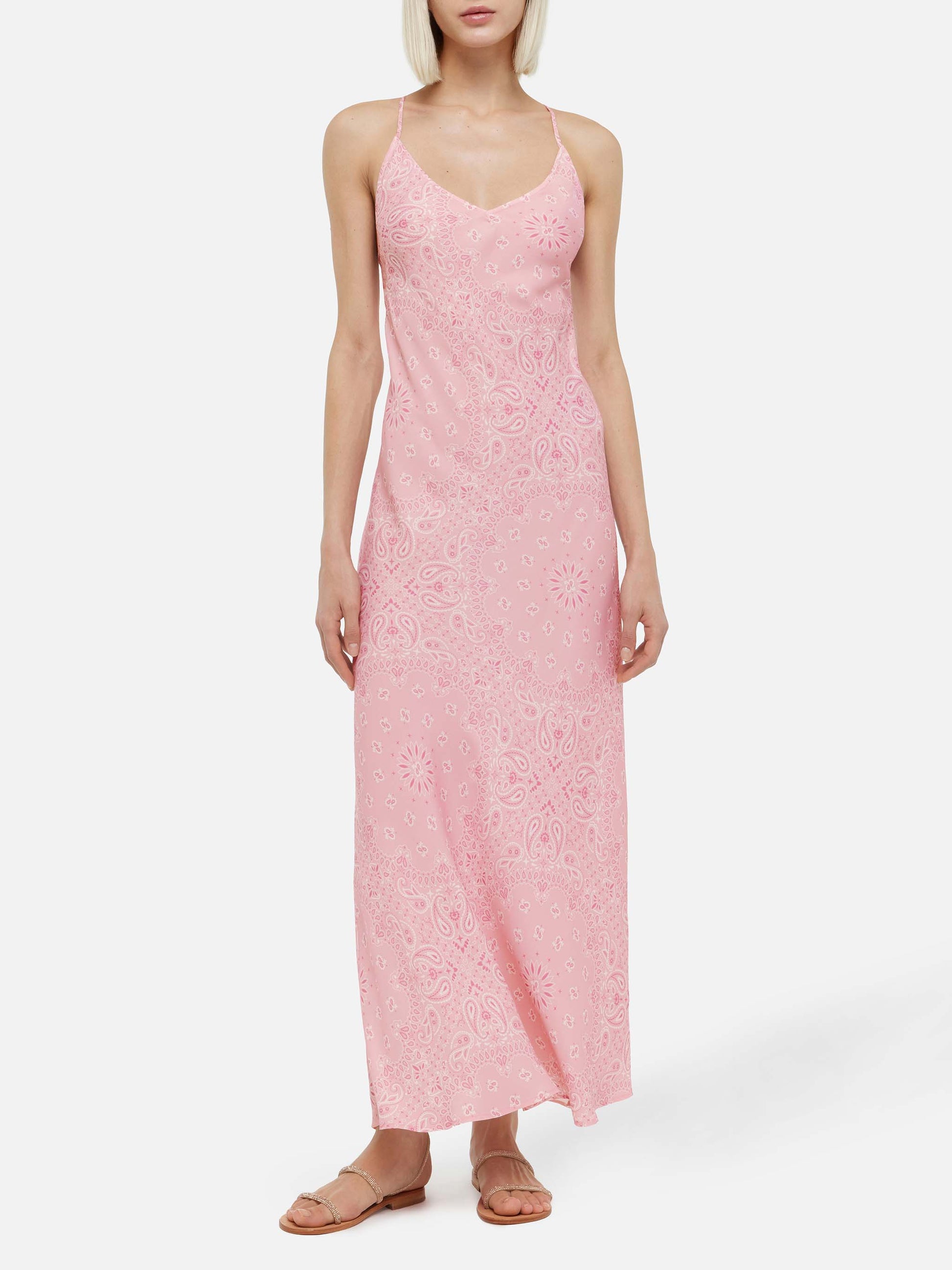 Eydis satin slip dress with bandanna print - MC2 Saint Barth