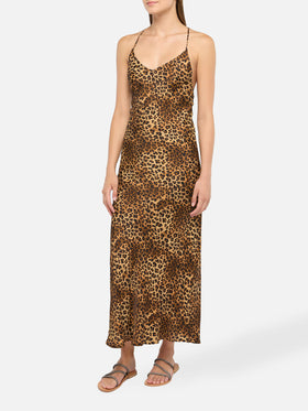 Eydis Satin-Unterkleid mit Animalier-Print