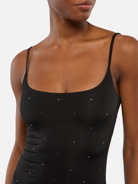 Slip dress lungo nero aderente Evy