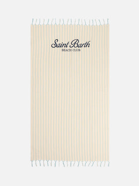 Light cotton Fouta beach towel with bluette striped print - MC2 Saint Barth