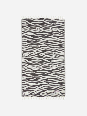 Foutas cotton beach towel with zebra jacquard - MC2 Saint Barth