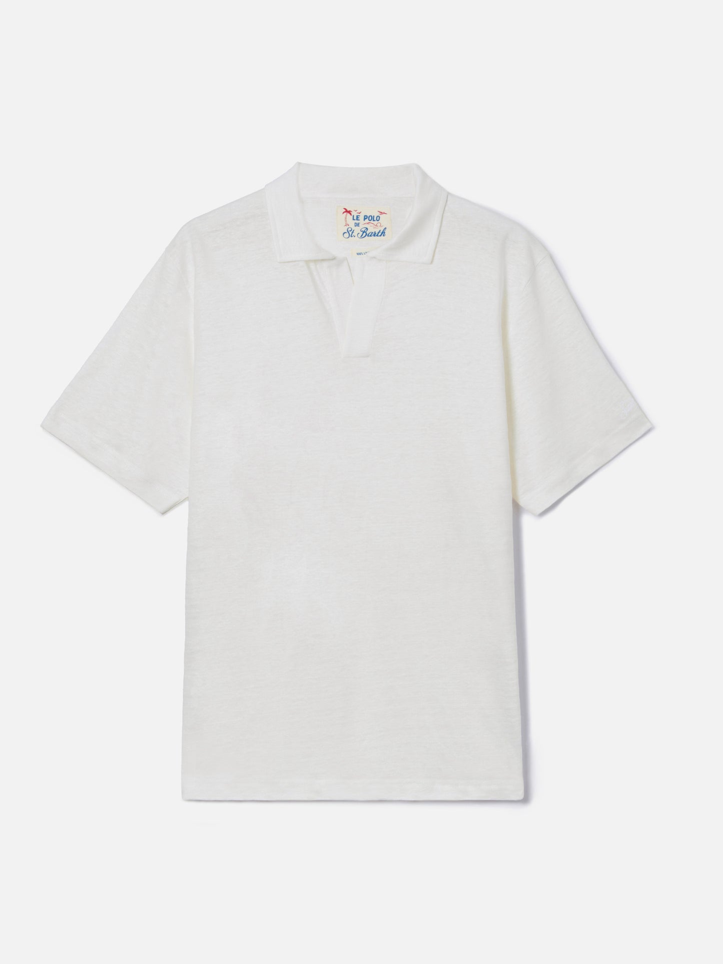 Polo Fraser in puro lino bianco
