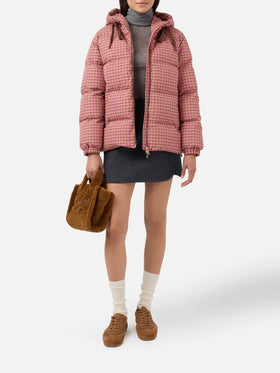 Piumino con cappuccio Geneve con stampa pied de poul