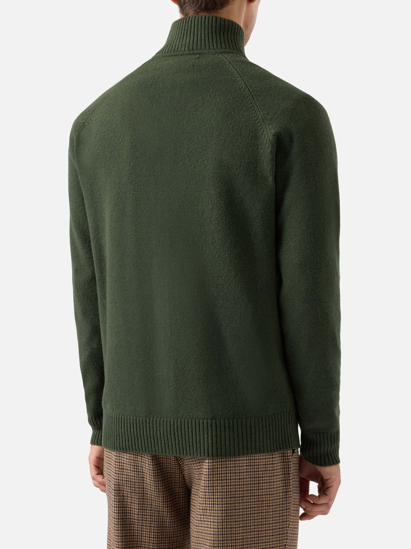 Military green wool cardigan Galway