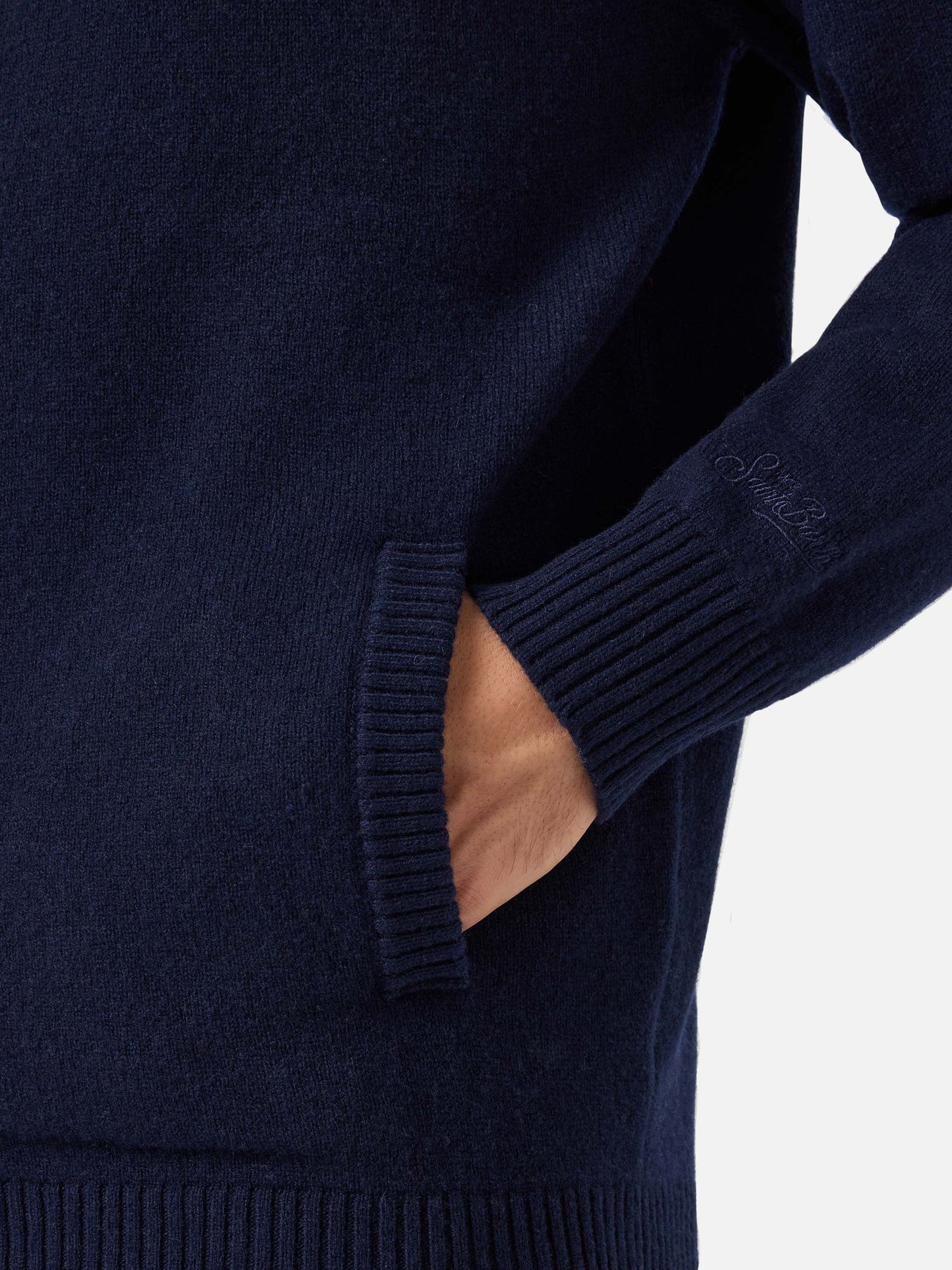 Cardigan Galway in 100% lambswool blu notte