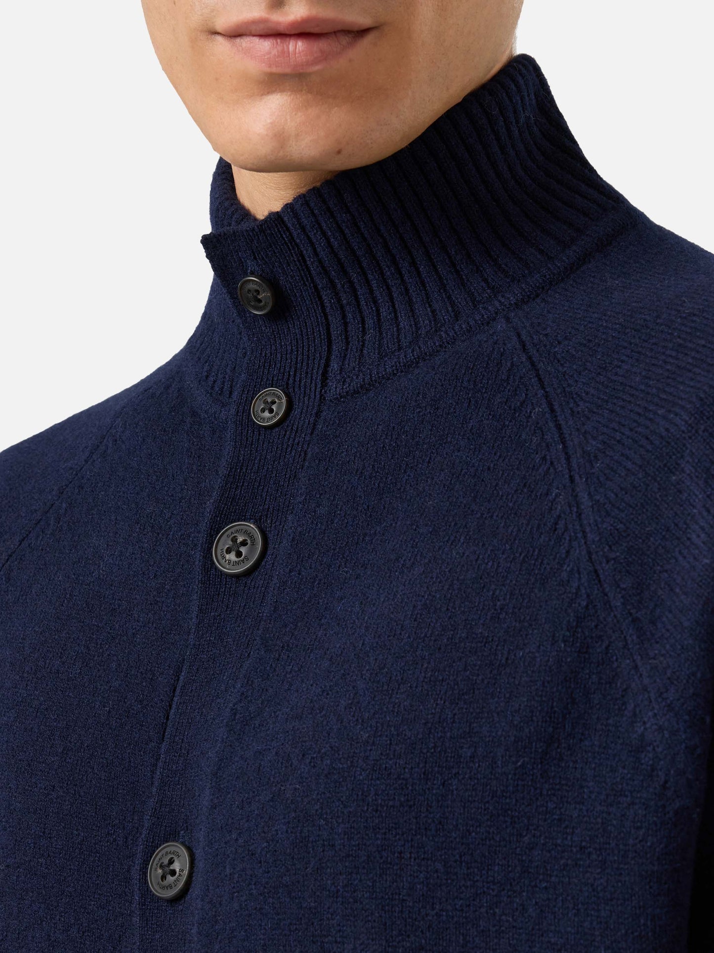 Cardigan Galway in 100% lambswool blu notte