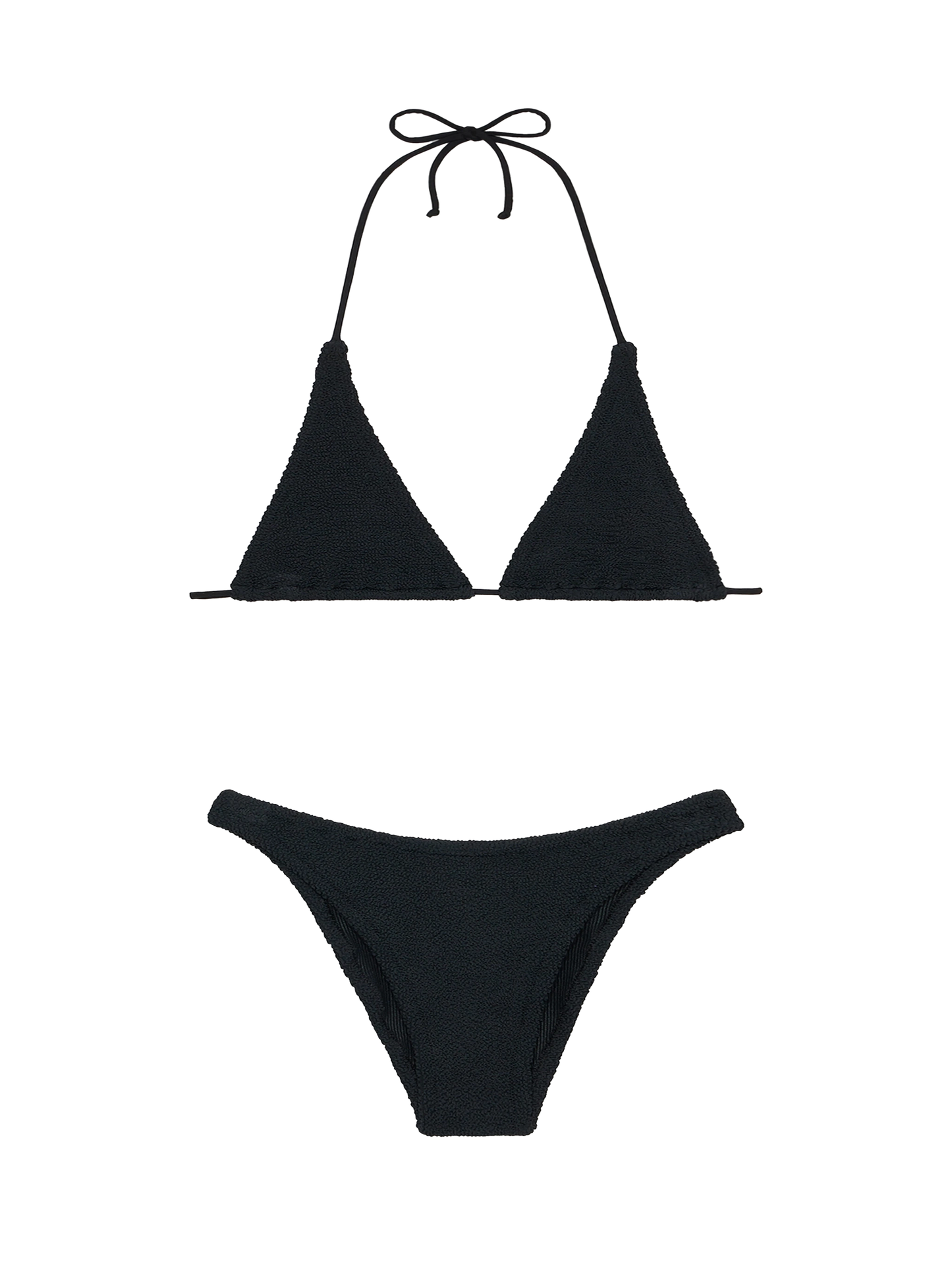 Woman black crinkle triangle bikini Guiana Elise - MC2 Saint Barth
