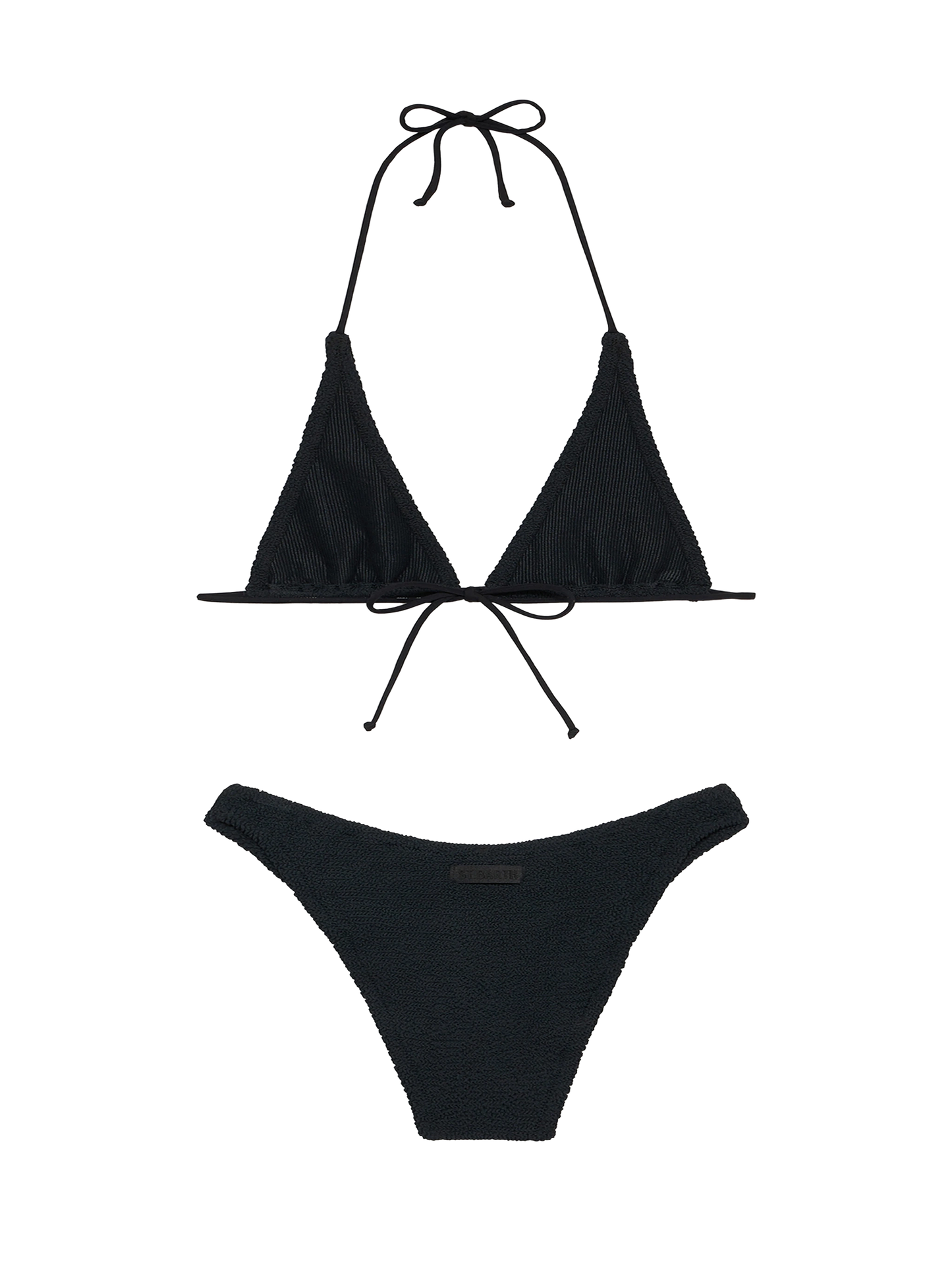 Woman black crinkle triangle bikini Guiana Elise - MC2 Saint Barth