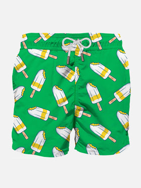 Man classic swim shorts with Lemonissimo print | Algida® Special Edition - MC2 Saint Barth