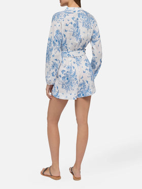 Hanniel linen playsuit with butterfly toile de jouy print - MC2 Saint Barth