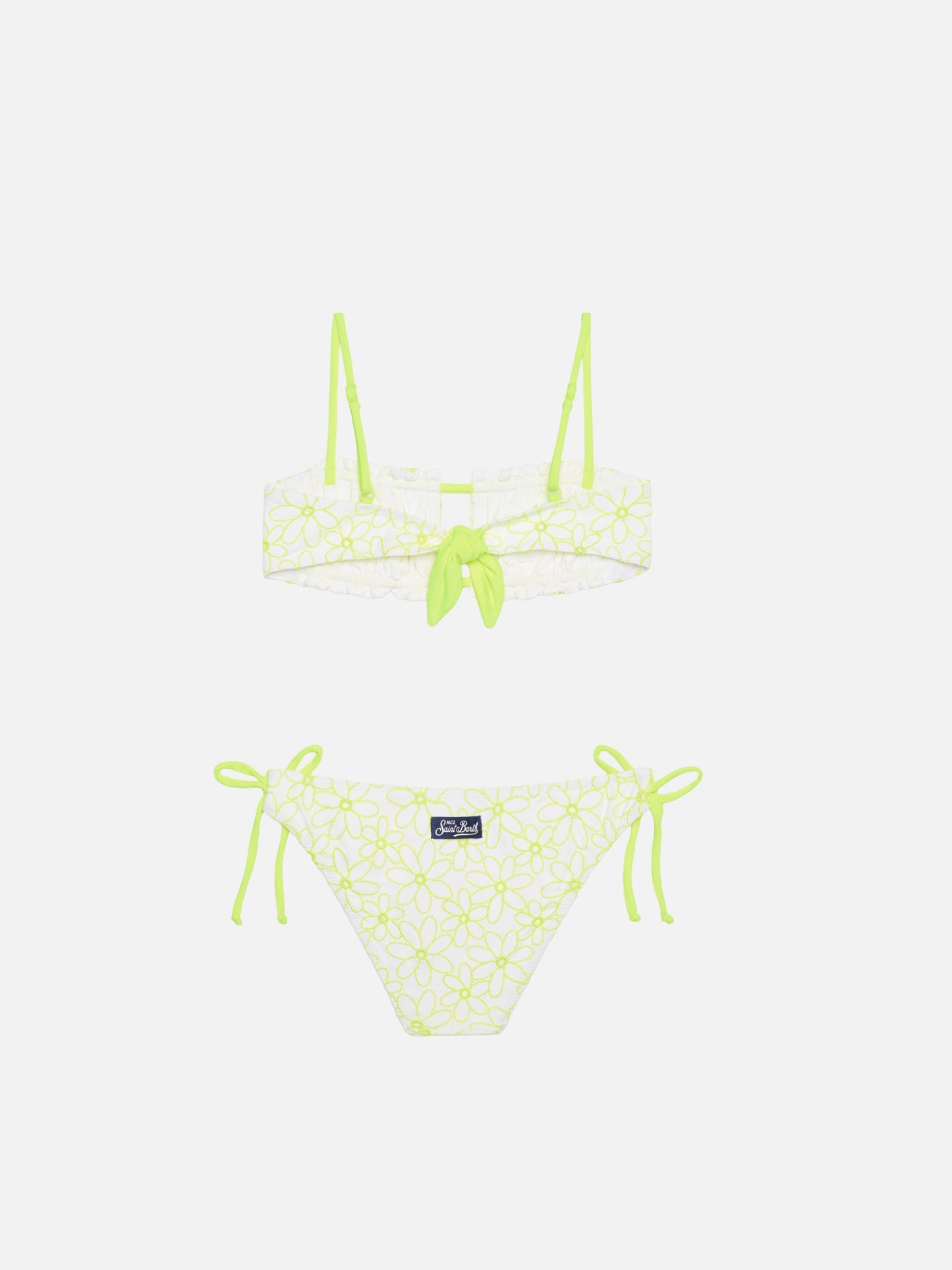 Bikini da bambina con ricamo margherite